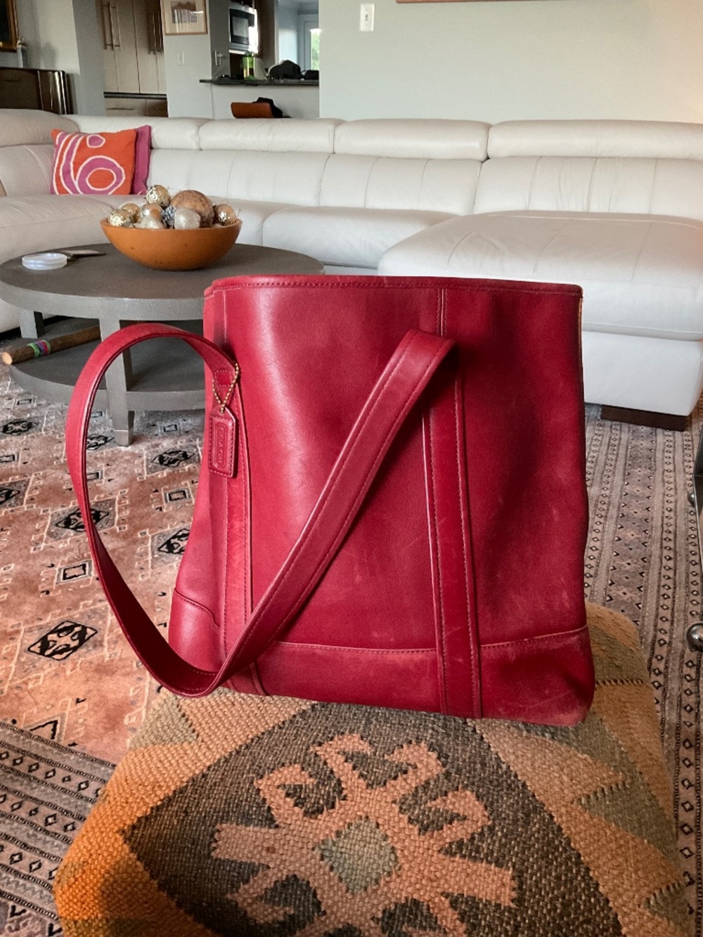 Rare Coach H2S 6508 Red Leather Tote